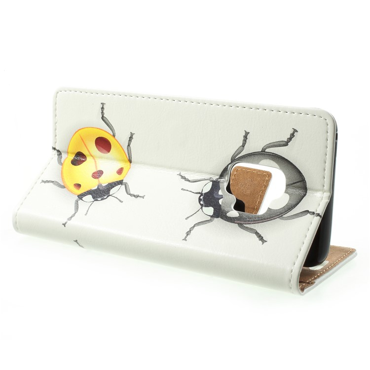 Patterned PU Leather Folio Wallet Stand Phone Case for Samsung Galaxy S9 G960 - Ladybird-4