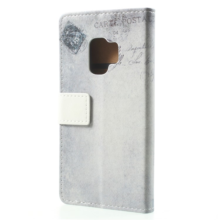 Patterned PU Leather Folio Wallet Stand Phone Accessory Case for Samsung Galaxy S9 - Cat Holding Heart-2