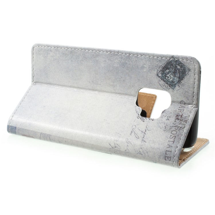 Patterned PU Leather Folio Wallet Stand Phone Accessory Case for Samsung Galaxy S9 - Cat Holding Heart-4