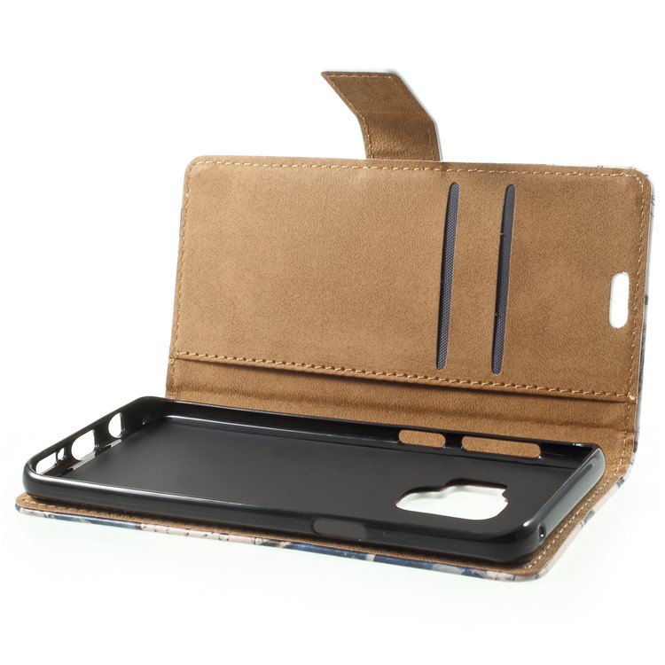 Patterned PU Leather Folio Wallet Stand Phone Protection Case for Samsung Galaxy S9 - Eiffel Tower and Quill-pen-5