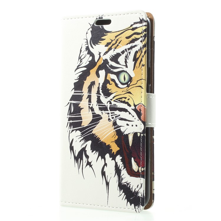 Patterned PU Leather Folio Wallet Stand Phone Protection Casing for Samsung Galaxy S9 G960 - Tiger-3