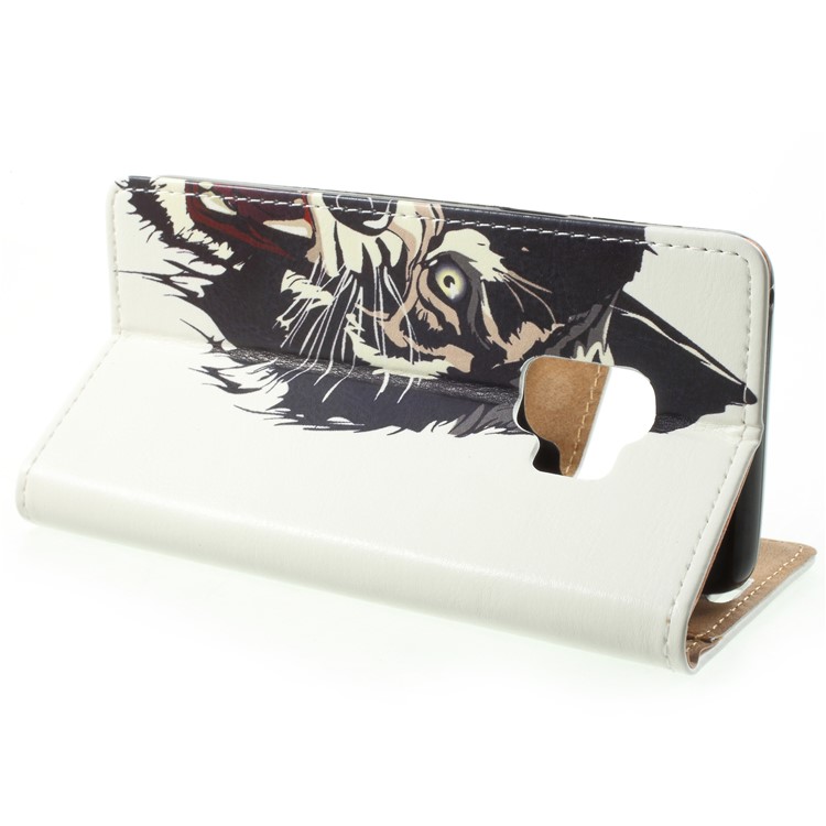 Patterned PU Leather Folio Wallet Stand Phone Protection Casing for Samsung Galaxy S9 G960 - Tiger-4