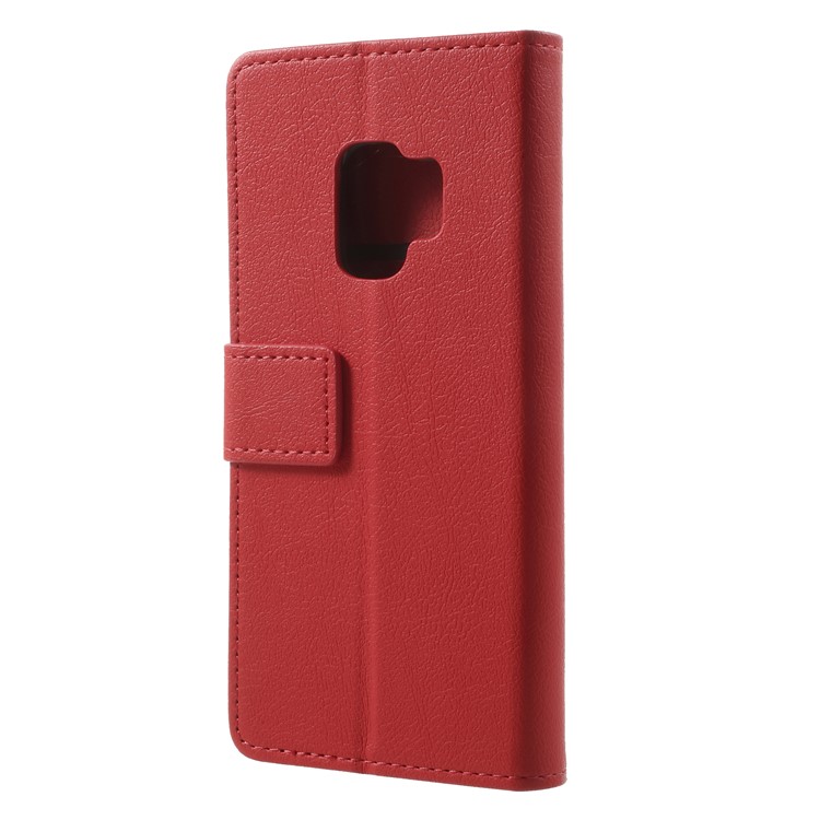 Wallet Magnetic Stand Leather Mobile Phone Shell for Samsung Galaxy S9 G960 - Red-2