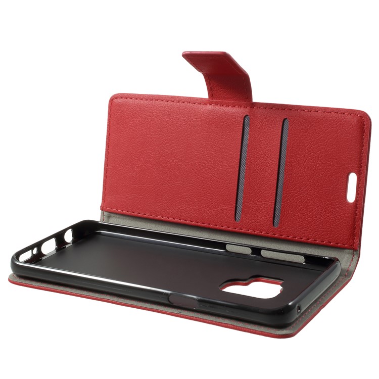 Wallet Magnetic Stand Leather Mobile Phone Shell for Samsung Galaxy S9 G960 - Red-5