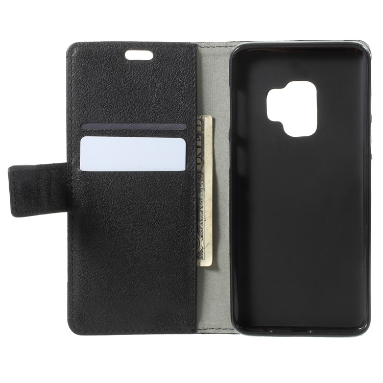 Wallet Magnetic Stand Leather Mobile Phone Case for Samsung Galaxy S9 G960 - Black-5