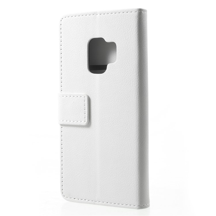 Wallet Magnetic Stand Leather Mobile Phone Cover for Samsung Galaxy S9 G960 - White-2