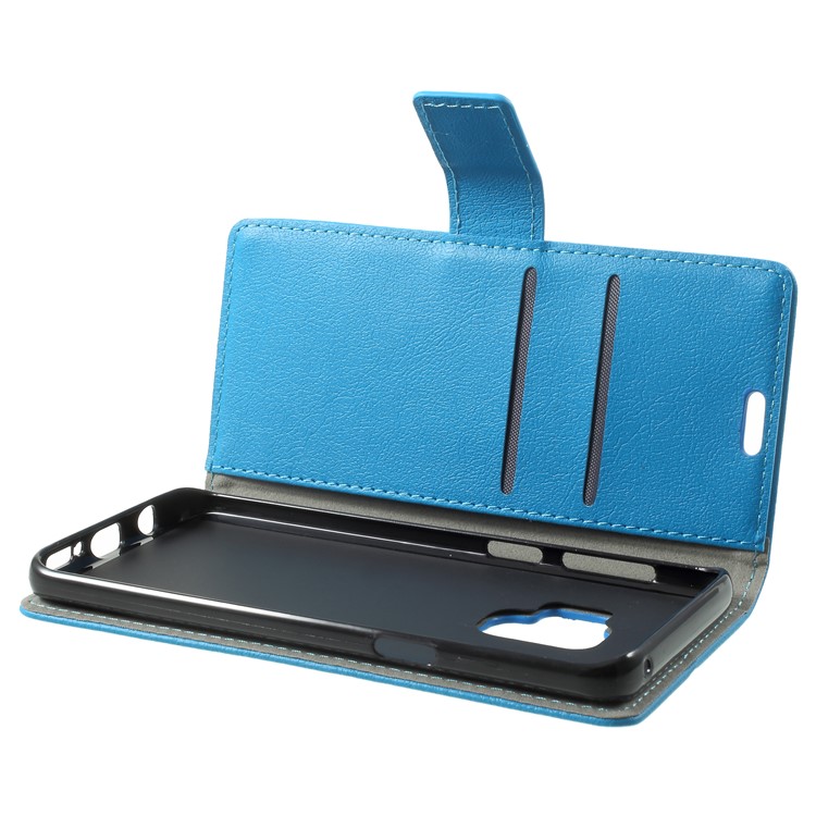 Wallet Magnetic Stand Leather Cell Phone Shell for Samsung Galaxy S9 G960 - Blue-5