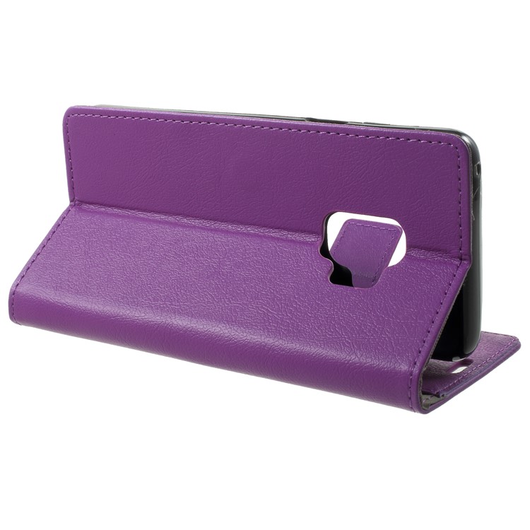 Wallet Magnetic Stand Leather Cell Phone Cover for Samsung Galaxy S9 G960 - Purple-4