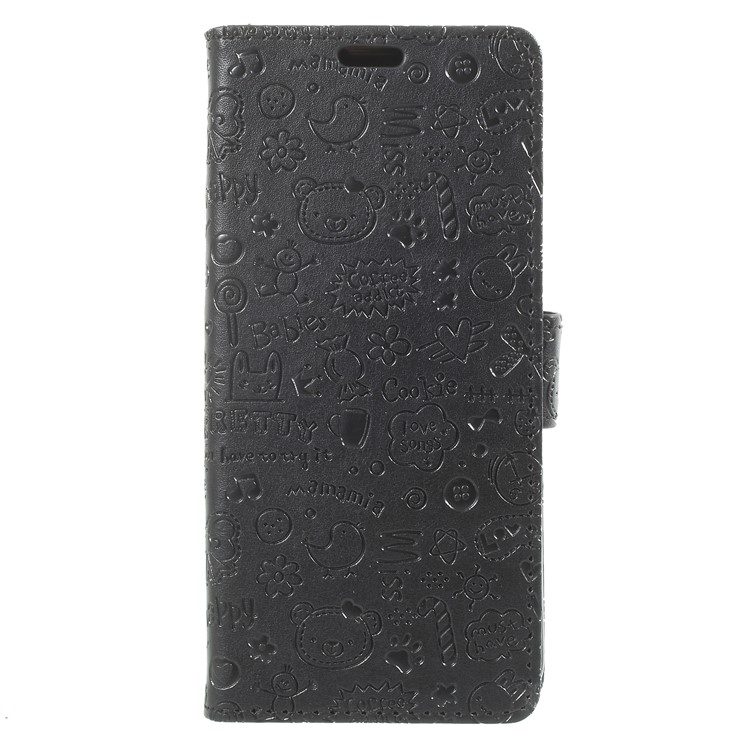 For Samsung Galaxy S9 Cartoon Graffiti Pattern PU Leather Wallet Stand Phone Cover - Black-3