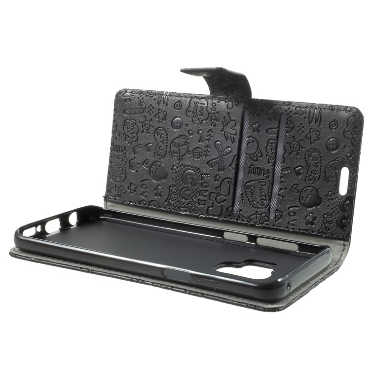 For Samsung Galaxy S9 Cartoon Graffiti Pattern PU Leather Wallet Stand Phone Cover - Black-6