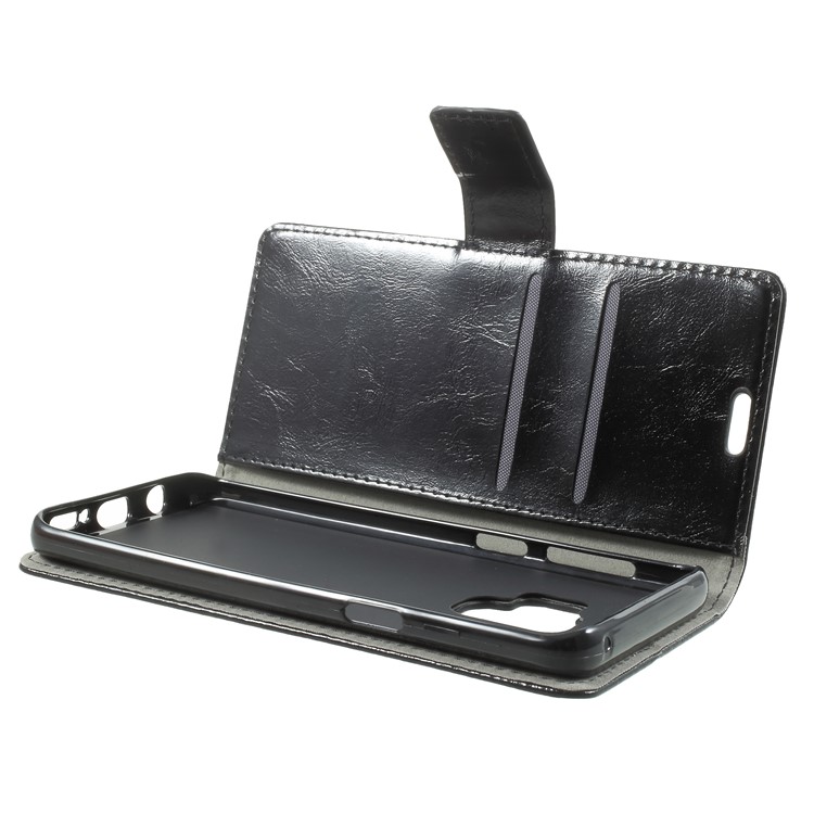 Crazy Horse Magnetic Stand Wallet Leather Mobile Phone Cover for Samsung Galaxy S9 - Black-5