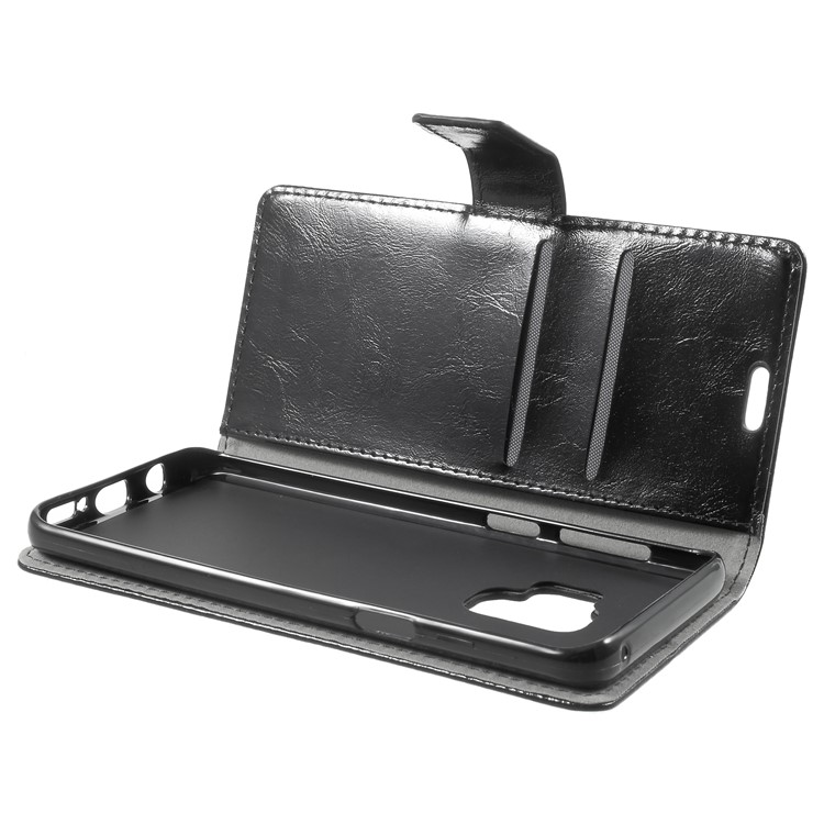 Crazy Horse Magnetic Stand Wallet Leather Mobile Phone Cover for Samsung Galaxy S9 - Black-7