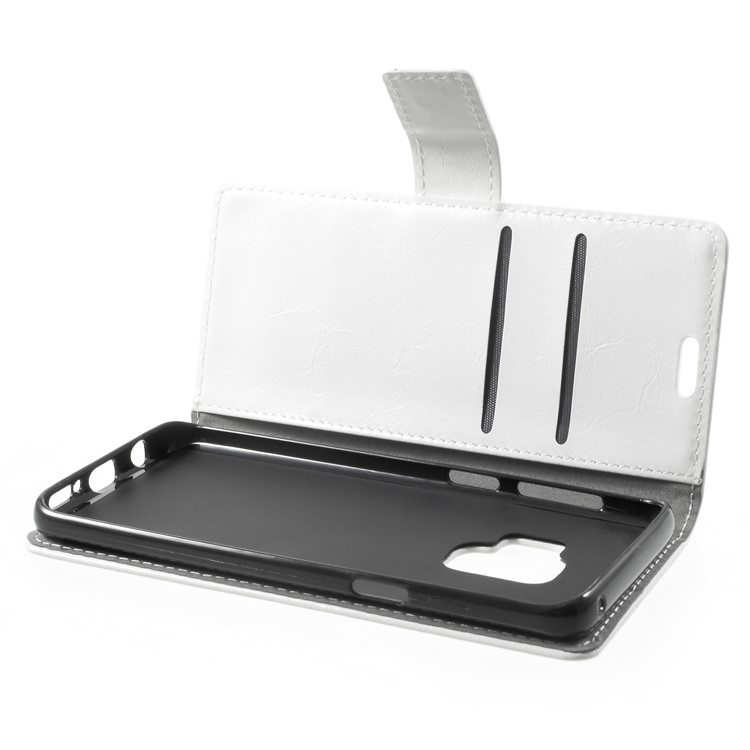 Crazy Horse Magnetic Stand Wallet Leather Mobile Phone Shell for Samsung Galaxy S9 G960 - White-5