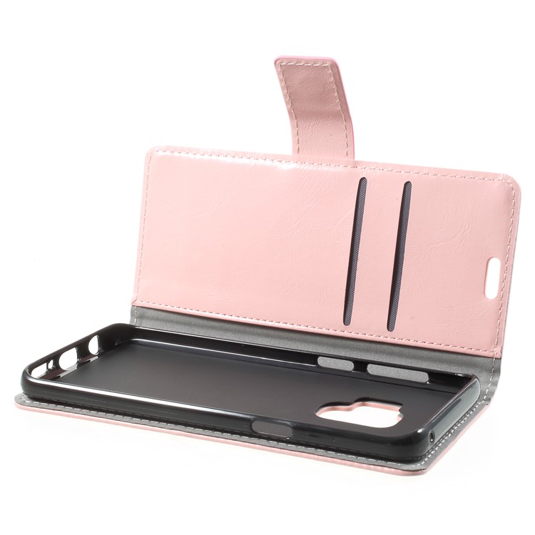 Crazy Horse Magnetic Stand Wallet Leather Mobile Phone Casing for Samsung Galaxy S9 - Pink-5