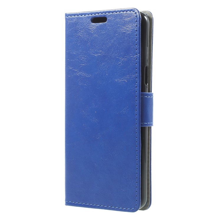 Crazy Horse Magnetic Stand Wallet Leather Cell Phone Case for Samsung Galaxy S9 G960 - Blue-3