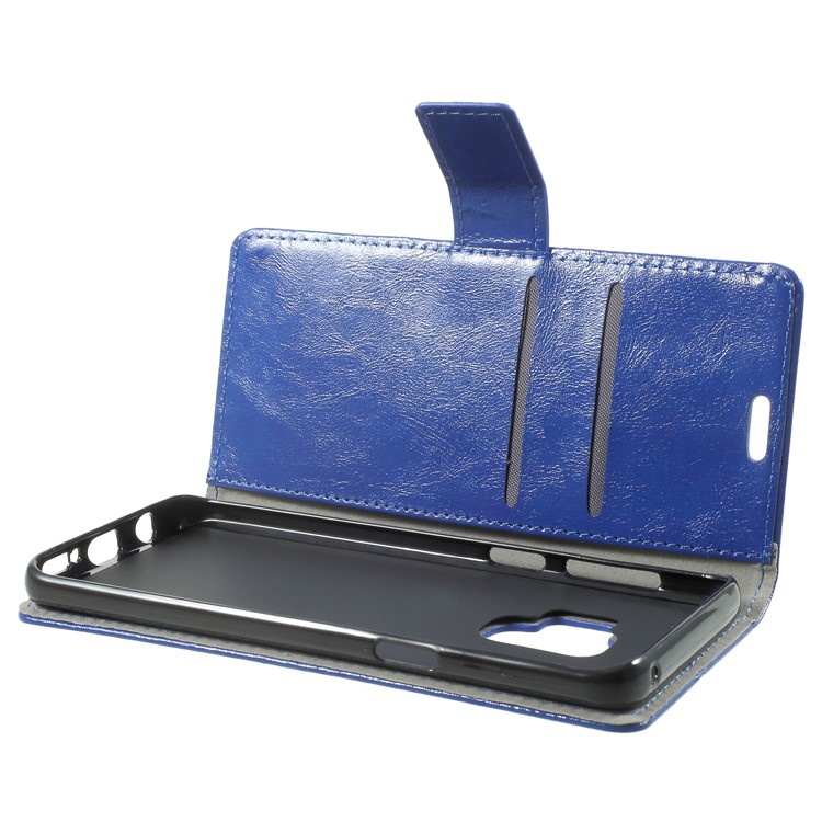 Crazy Horse Magnetic Stand Wallet Leather Cell Phone Case for Samsung Galaxy S9 G960 - Blue-5