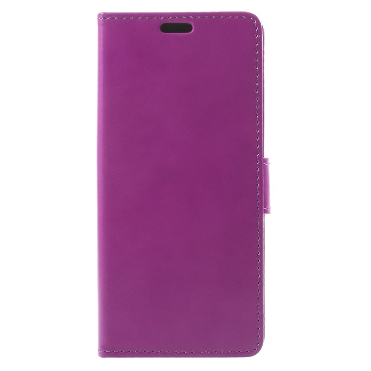 Crazy Horse Magnetic Stand Wallet Leather Cell Phone Cover for Samsung Galaxy S9 - Purple-1