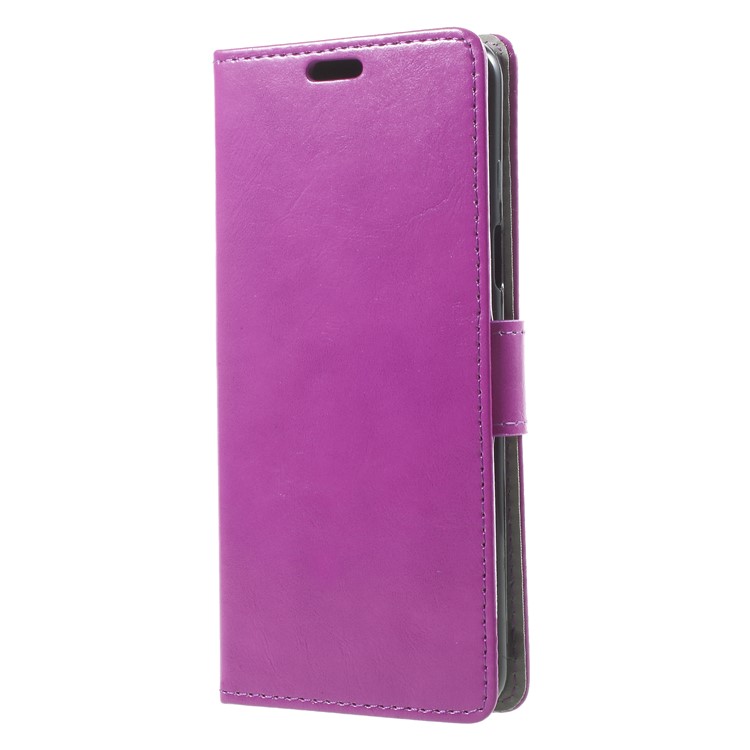 Crazy Horse Magnetic Stand Wallet Leather Cell Phone Cover for Samsung Galaxy S9 - Purple-3