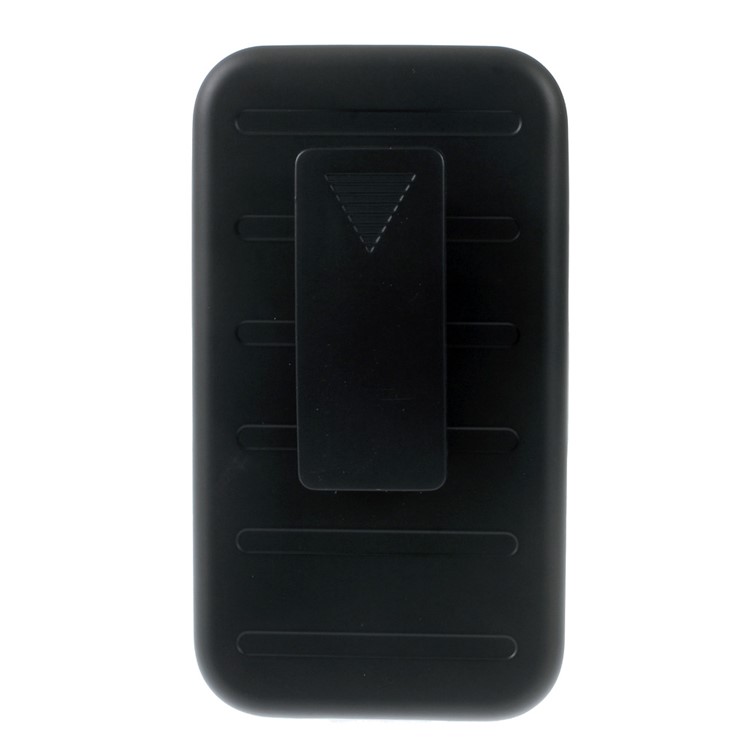 Belt Clip Kickstand PC Silicone Hybrid Case for Samsung Galaxy Core Prime SM-G360 - Black-3