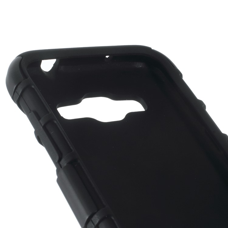Belt Clip Kickstand PC Silicone Hybrid Case for Samsung Galaxy Core Prime SM-G360 - Black-8