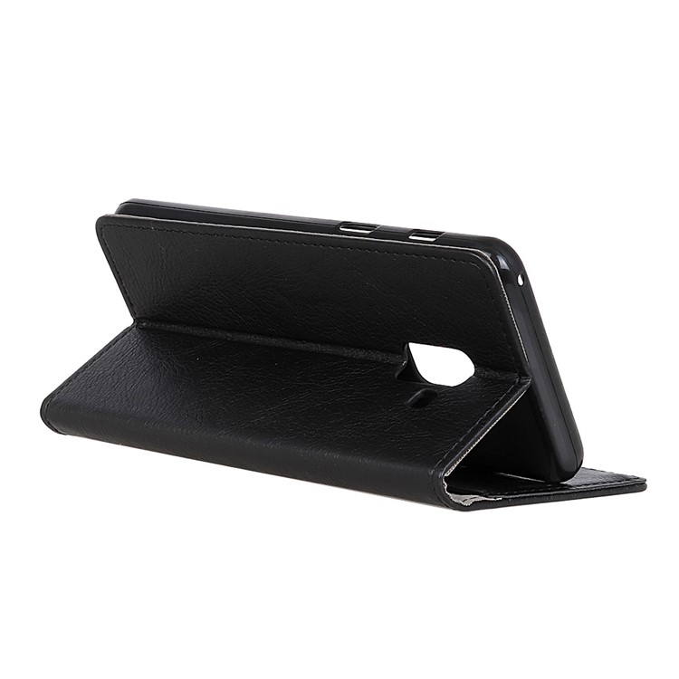 Metal Magnetic Clasp Crazy Horse Texture Leather Wallet Case for Samsung Galaxy A8+ (2018) - Black-3