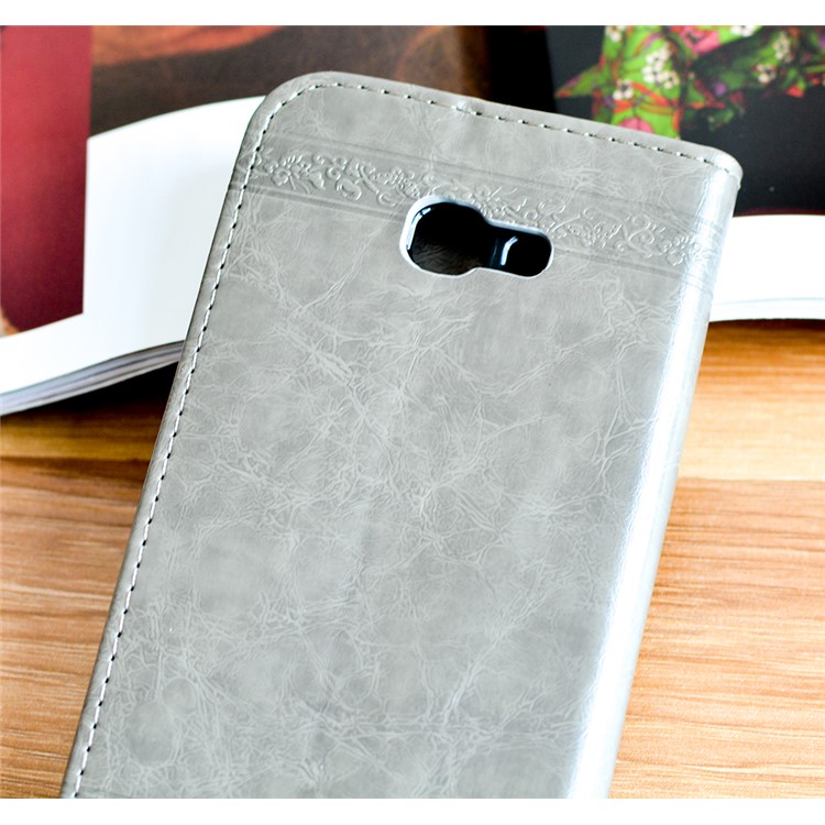 Imprint Heart Vines Pattern Wallet Leather Case for Samsung Galaxy A5 (2017) SM-A520 - Grey-5