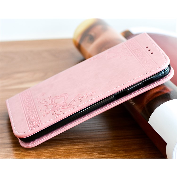 Imprint Heart Vines Pattern Leather Stand Case for Samsung Galaxy A5 (2017) SM-A520 - Pink-2