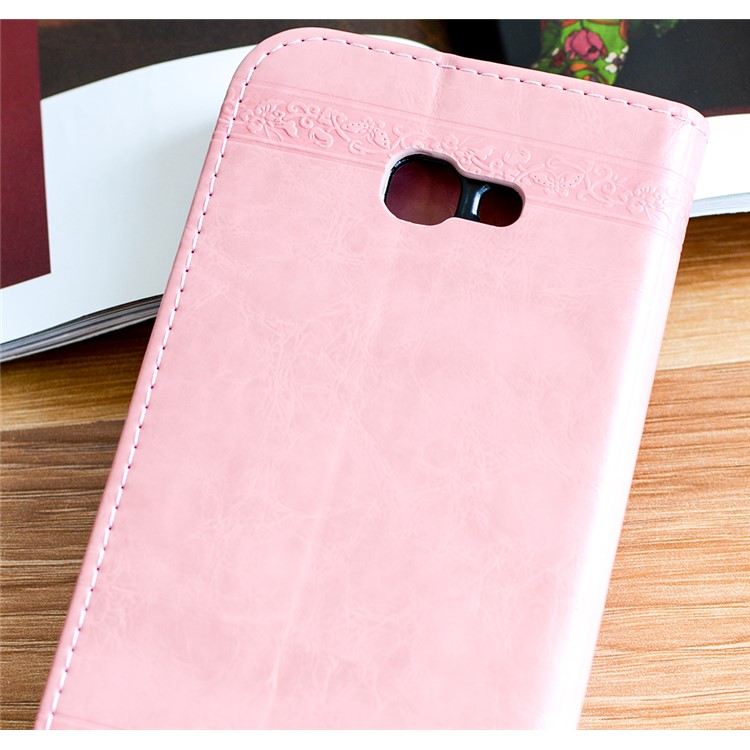 Imprint Heart Vines Pattern Leather Stand Case for Samsung Galaxy A5 (2017) SM-A520 - Pink-5