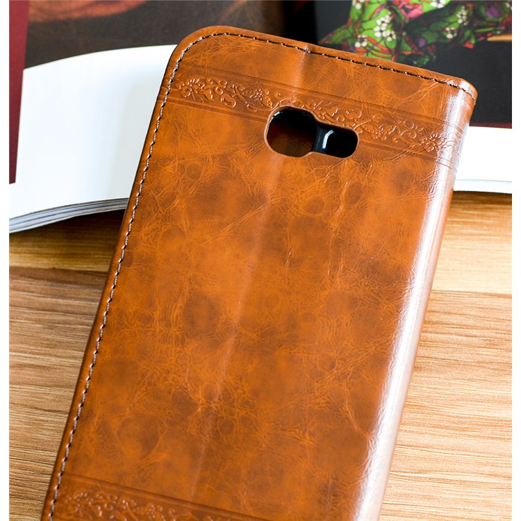 Imprint Heart Vines Pattern Stand Leather Protective Shell for Samsung Galaxy A5 (2017) SM-A520 - Brown-3