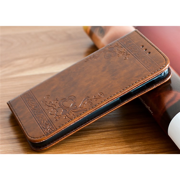 Imprint Heart Vines Pattern Stand Leather Protective Shell for Samsung Galaxy A5 (2017) SM-A520 - Brown-4