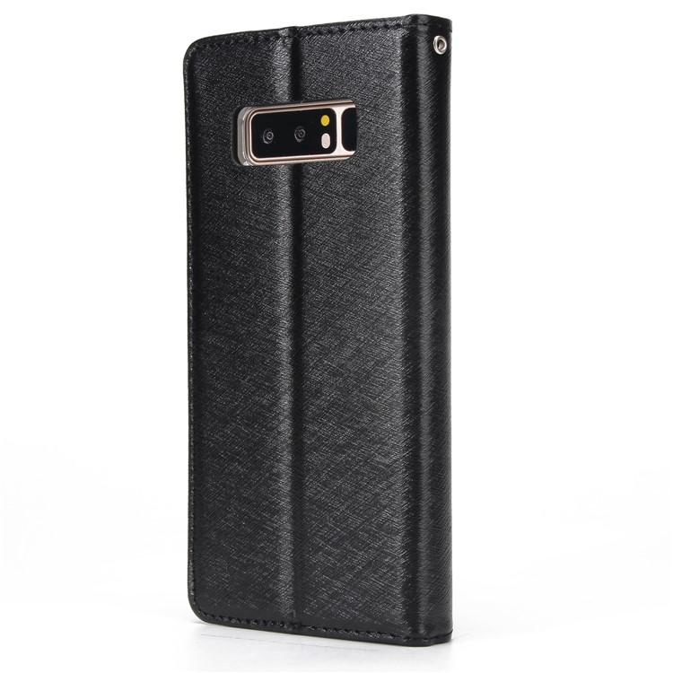 Detachable 2-in-1 Silk Texture Leather Wallet Cover for Samsung Galaxy Note 8 SM-N950 - Black-3
