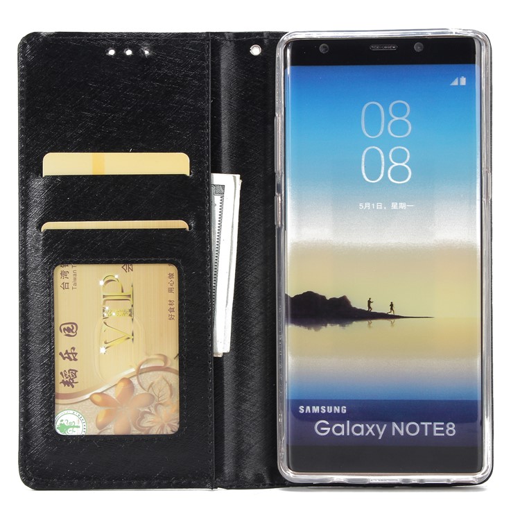 Detachable 2-in-1 Silk Texture Leather Wallet Cover for Samsung Galaxy Note 8 SM-N950 - Black-4