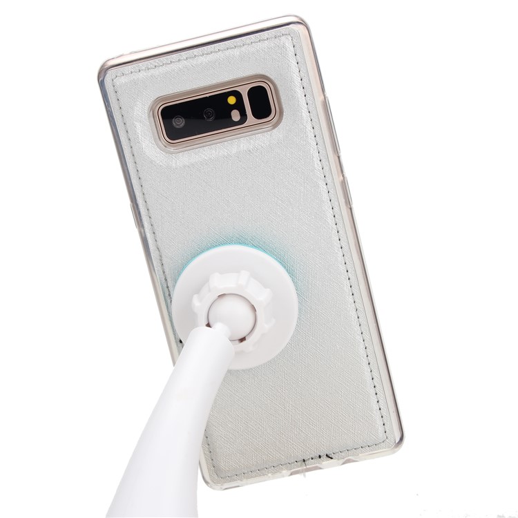 Detachable 2-in-1 Silk Texture Leather Wallet Case for Samsung Galaxy Note 8 SM-N950 - Silver-7