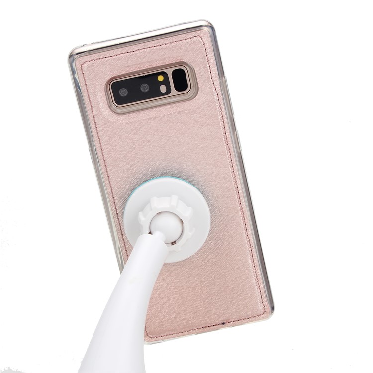 Detachable 2-in-1 Silk Texture Leather Wallet Shell for Samsung Galaxy Note 8 SM-N950 - Rose Gold-7
