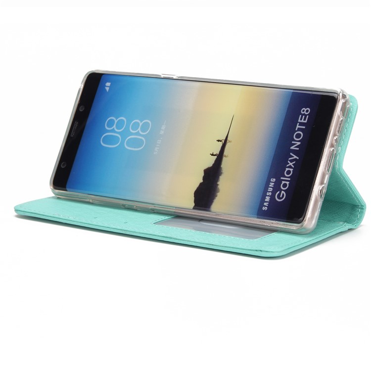 Detachable 2-in-1 Silk Texture Leather Wallet Mobile Phone Cover for Samsung Galaxy Note 8 SM-N950 - Green-5