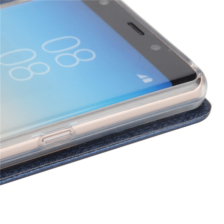 Detachable 2-in-1 Silk Texture Leather Wallet Cell Phone Shell for Samsung Galaxy Note 8 SM-N950 - Blue-11