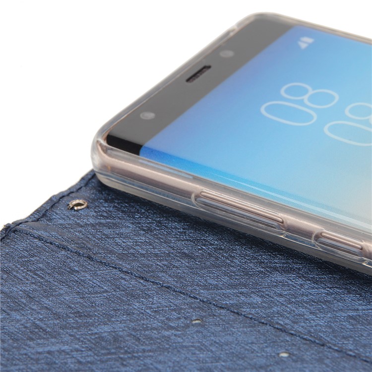 Detachable 2-in-1 Silk Texture Leather Wallet Cell Phone Shell for Samsung Galaxy Note 8 SM-N950 - Blue-9