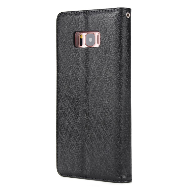 Detachable 2-in-1 Silk Texture Leather Wallet Cover for Samsung Galaxy S8 SM-G950 - Black-3