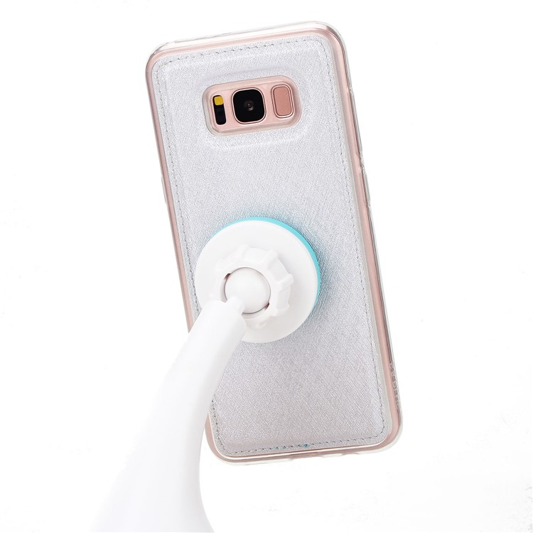 Detachable 2-in-1 Silk Texture Leather Wallet Case for Samsung Galaxy S8 SM-G950 - Silver-7