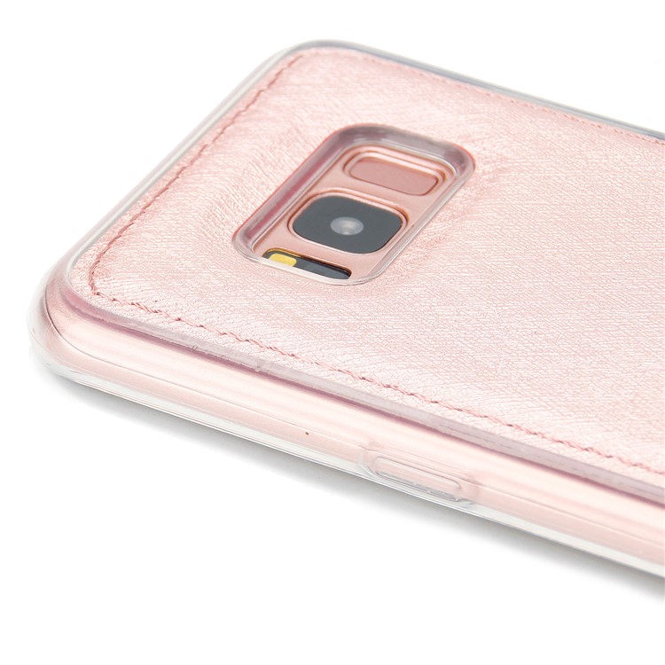 Detachable 2-in-1 Silk Texture Leather Wallet Shell for Samsung Galaxy S8 SM-G950 - Rose Gold-10