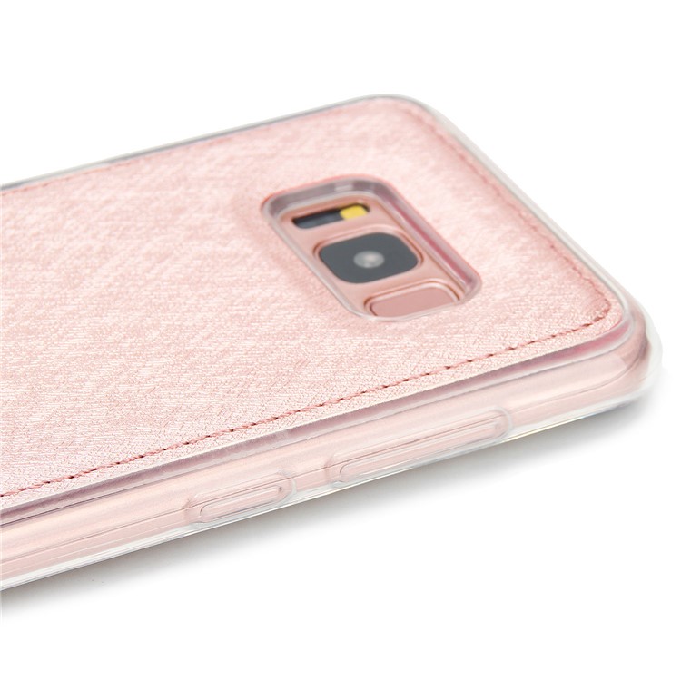 Detachable 2-in-1 Silk Texture Leather Wallet Shell for Samsung Galaxy S8 SM-G950 - Rose Gold-12