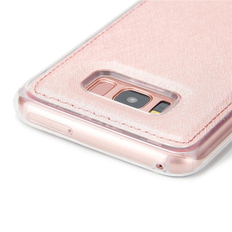 Detachable 2-in-1 Silk Texture Leather Wallet Shell for Samsung Galaxy S8 SM-G950 - Rose Gold-13