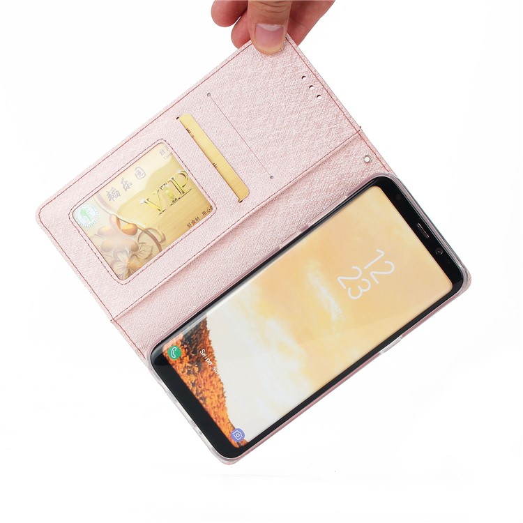 Detachable 2-in-1 Silk Texture Leather Wallet Shell for Samsung Galaxy S8 SM-G950 - Rose Gold-15