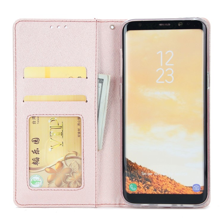 Detachable 2-in-1 Silk Texture Leather Wallet Shell for Samsung Galaxy S8 SM-G950 - Rose Gold-4