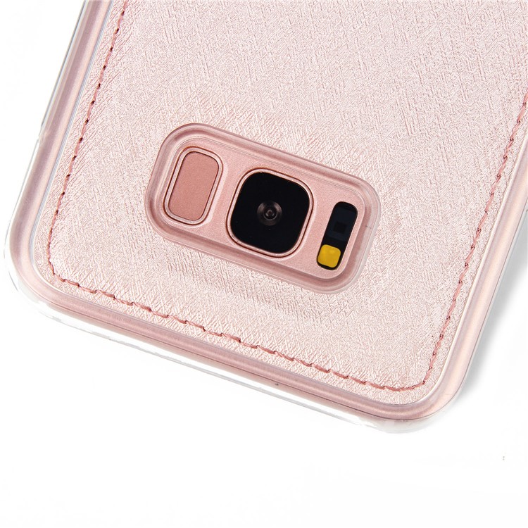Detachable 2-in-1 Silk Texture Leather Wallet Shell for Samsung Galaxy S8 SM-G950 - Rose Gold-9