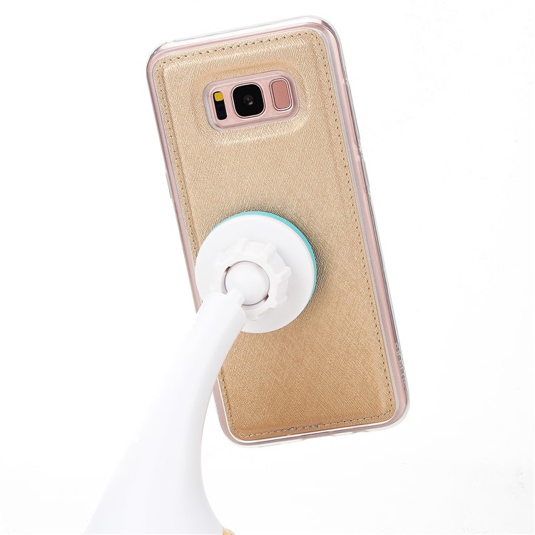Detachable 2-in-1 Silk Texture Leather Wallet Casing for Samsung Galaxy S8 SM-G950 - Gold-7