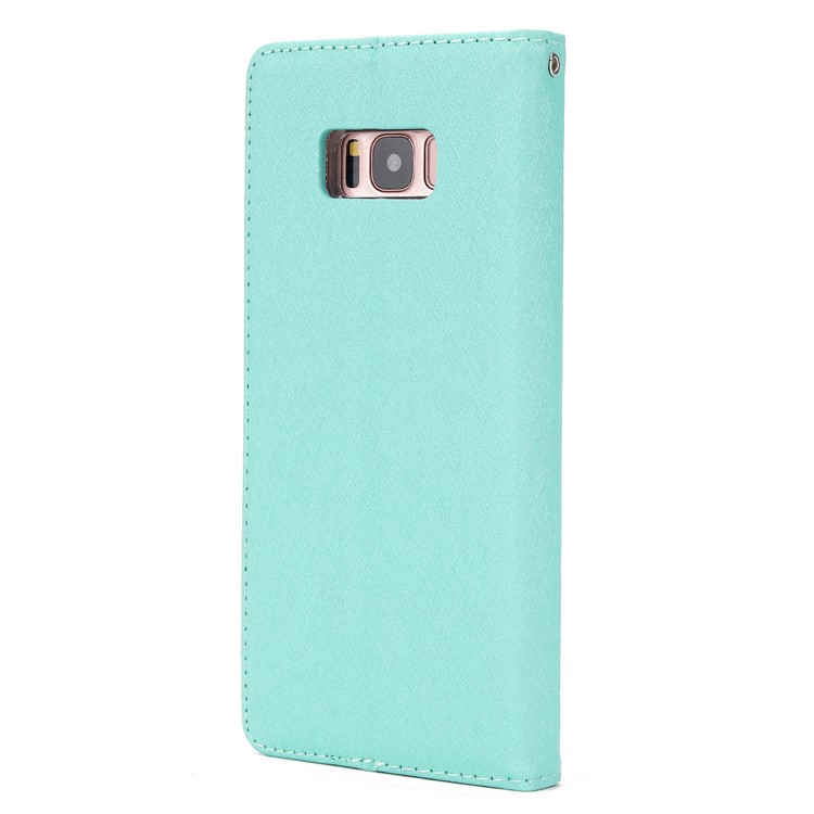 Detachable 2-in-1 Silk Texture Leather Wallet Mobile Phone Cover for Samsung Galaxy S8 SM-G950 - Green-3