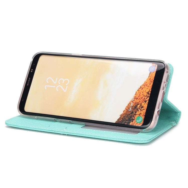 Detachable 2-in-1 Silk Texture Leather Wallet Mobile Phone Cover for Samsung Galaxy S8 SM-G950 - Green-5