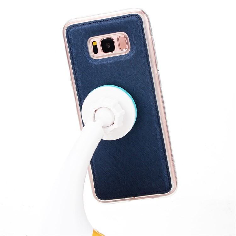 Detachable 2-in-1 Silk Texture Leather Wallet Cell Phone Cover for Samsung Galaxy S8 SM-G950 - Blue-7