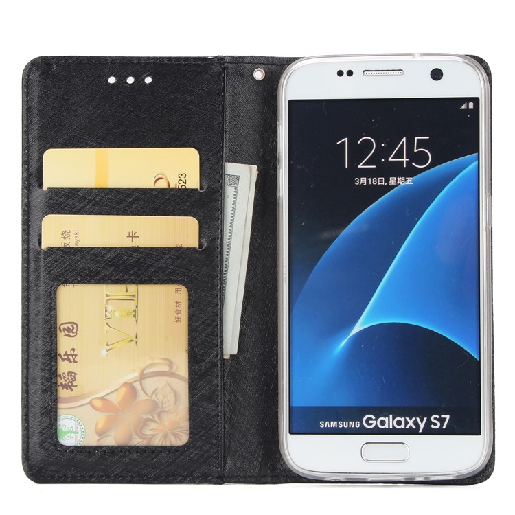 Silk Texture Detachable 2-in-1 Leather Wallet Case for Samsung Galaxy S7 G930 - Black-4